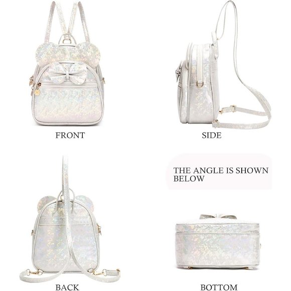 Bowknot Polka Dot Mini Backpack And Convertible Shoulder Bag Purse for Women - Picture 5 of 7